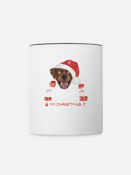 Labrador Weihnachtsmarkt - Tasse zweifarbig - Weiß/Schwarz