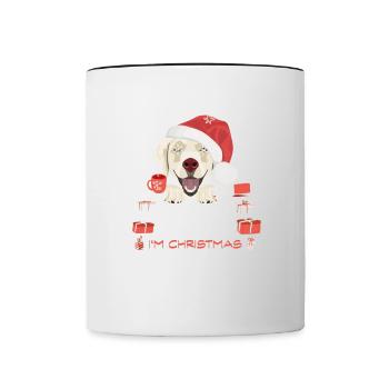 Golden Retriever Christmas Market - Contrasting Mug - white/black - Front