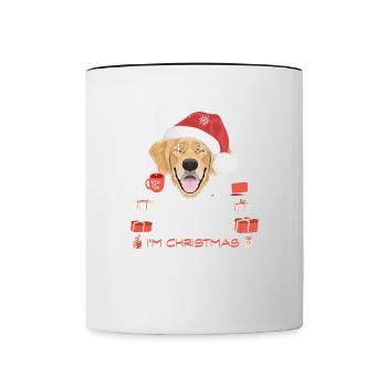 Golden Retriever Christmas Market - Contrasting Mug - white/black - Front