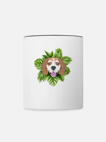 Tropical Beagle - Tasse zweifarbig - Weiß/Schwarz