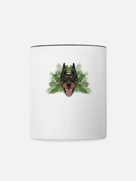 Tropical Dobermann - Tasse zweifarbig - Weiß/Schwarz
