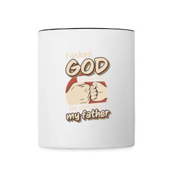Bester Papa, Vatertag und Geburtstag - Tasse zweifarbig - Weiß/Schwarz - Vorne
