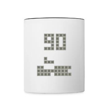 90er Jahre Retro - Tasse zweifarbig - Weiß/Schwarz - Vorne
