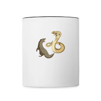 This mongoose vs cobra design is the perfect gift - Contrasting Mug - white/black - Front