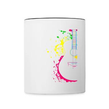 Gitarre Musiker Geschenkidee für Gitarristen - Tasse zweifarbig - Weiß/Schwarz - Vorne