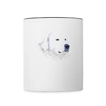 Great Pyrenees Dog - Contrasting Mug - white/black - Front