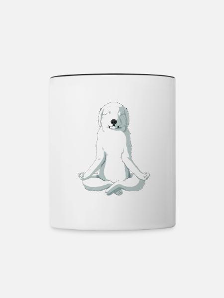 Yoga Pyrenäenberghund - Mug contrasté - blanc/noir