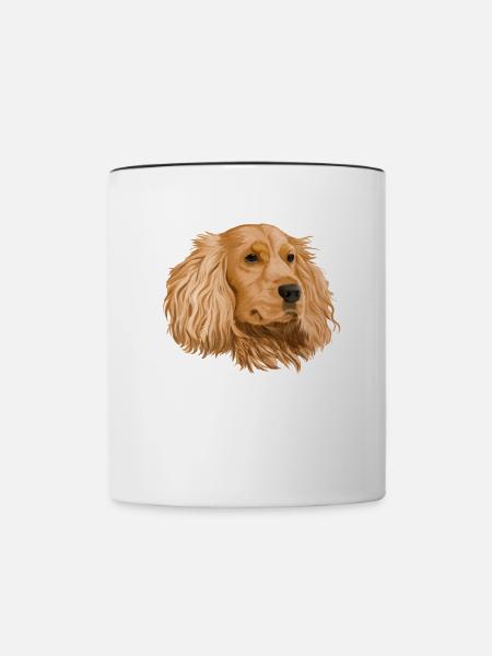 Cocker Spaniel - Tasse zweifarbig - Weiß/Schwarz