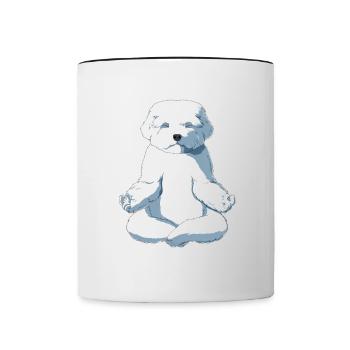 Yoga Maltese Dog - Contrasting Mug - white/black - Front