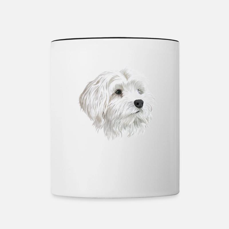 Chien maltais - Mug contrasté - blanc/noir