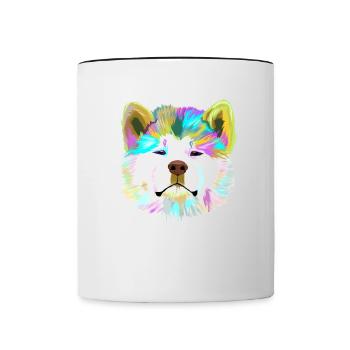 Akita Dog - Contrasting Mug - white/black - Front