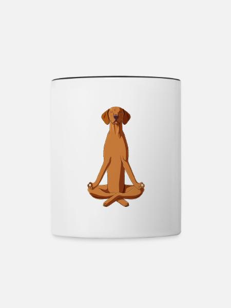 Kurzhaarige Ungarische Vorstehhund Meditation - Tasse zweifarbig - Weiß/Schwarz