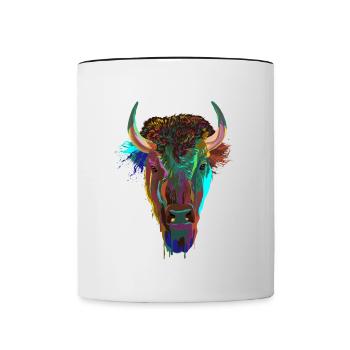 Bison Splash - Contrasting Mug - white/black - Front