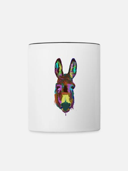 Esel Splash - Tasse zweifarbig - Weiß/Schwarz