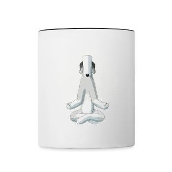 Bedlington Terrier chien méditation - Mug contrasté - blanc/noir - Devant