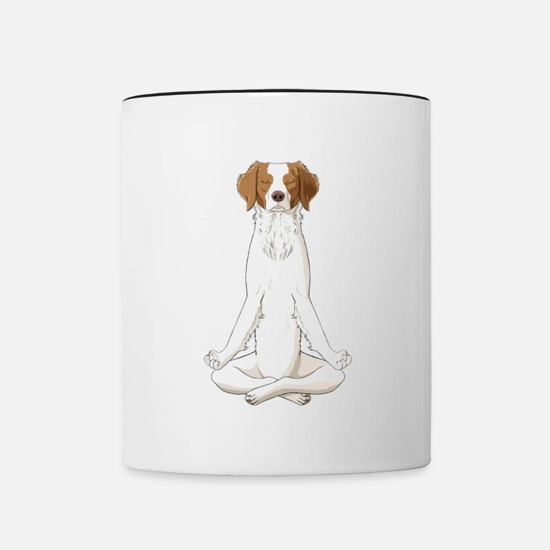 Chien d’Epagneul Breton Méditant - Mug contrasté - blanc/noir