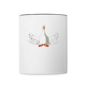 Meditierende Ente - Tasse zweifarbig - Weiß/Schwarz - Vorne