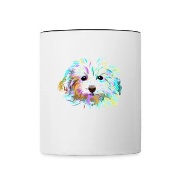 Splash Maltipoo chien - Mug contrasté - blanc/noir - Devant