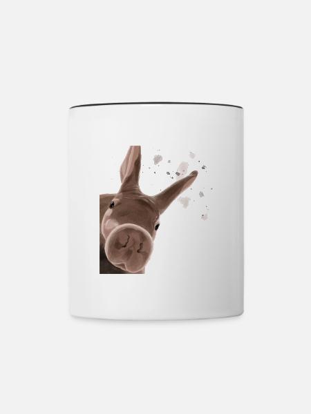 Neugieriger Erdferkel - Tasse zweifarbig - Weiß/Schwarz