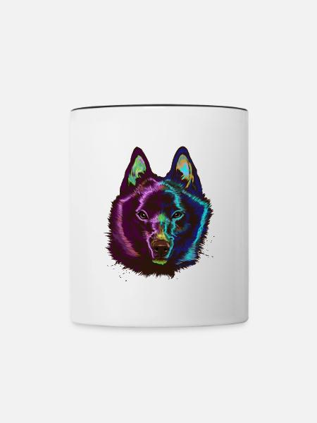 Splash Schipperke Hund - Tasse zweifarbig - Weiß/Schwarz