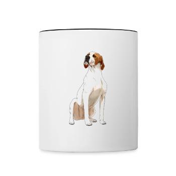 Sitzender English Pointer Hund - Tasse zweifarbig - Weiß/Schwarz - Vorne