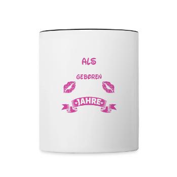 Als Prinzessin Geboren 16 Geburtstag Frau Mama - Tasse zweifarbig - Weiß/Schwarz - Vorne