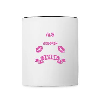 Als Prinzessin Geboren 13 Geburtstag Frau Mama - Tasse zweifarbig - Weiß/Schwarz - Vorne