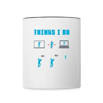 Ce que je fais pour les golfeurs pendant mon temps libre - Mug contrasté - blanc/noir - Devant