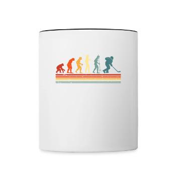 Eishockey-evolution Für Eishockeyspieler - Tasse zweifarbig - Weiß/Schwarz - Vorne