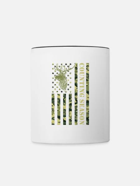 Zählsaison Für Hirschjäger - Tasse zweifarbig - Weiß/Schwarz