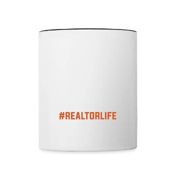 Making dreams come true for real estate agents - Contrasting Mug - white/black - Front