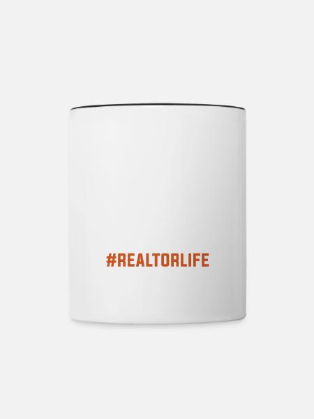 Réaliser des rêves pour les agents immobiliers - Mug contrasté - blanc/noir