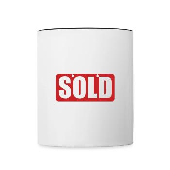 Tout ce que je touche est vendu pour les courtiers - Mug contrasté - blanc/noir - Devant