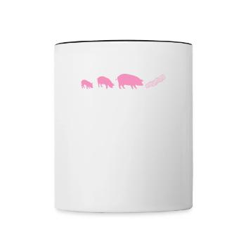 Evolution Von Bacon Breakfast Bacon Lover Meat - Tasse zweifarbig - Weiß/Schwarz - Vorne