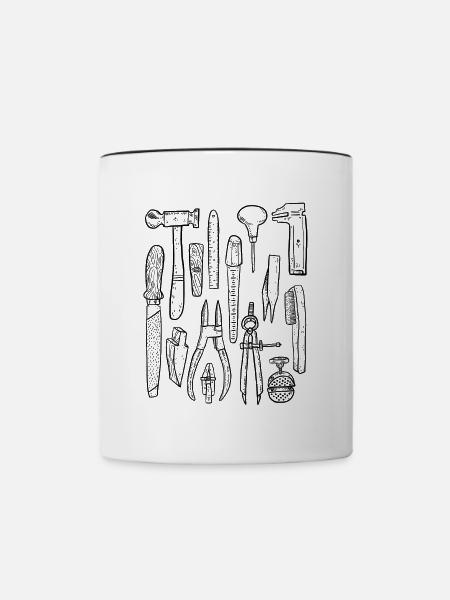 Goldschmied Werkzeug - Tasse zweifarbig - Weiß/Schwarz