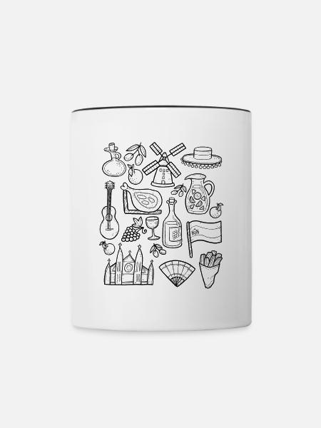 Spanien - Tasse zweifarbig - Weiß/Schwarz