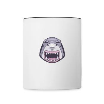 Grumpy Gills For Shark Lovers And Marine Biologists - Contrasting Mug - white/black - Front