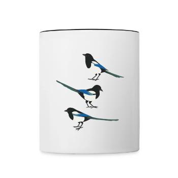 Drôles d’oiseaux Pie - Mug contrasté - blanc/noir - Devant