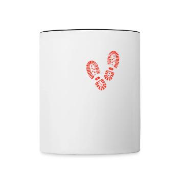 I Heart Running Cross Country Lauf Xc Run Trail - Mug contrasté - blanc/noir - Devant