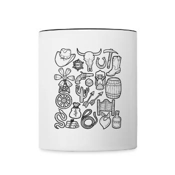 Wilder Westen - Tasse zweifarbig - Weiß/Schwarz - Vorne