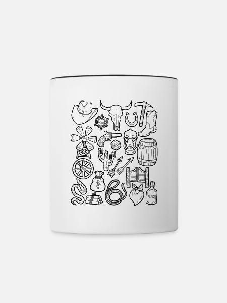 Wilder Westen - Tasse zweifarbig - Weiß/Schwarz