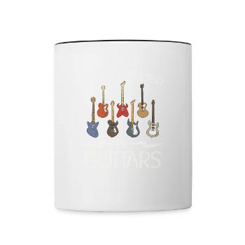 Easily Distracted by Guitars Guitar Lovers - Contrasting Mug - white/black - Front