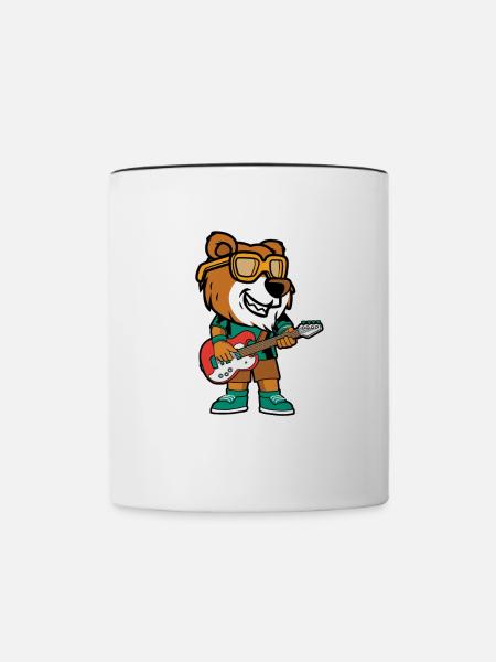Tiger-gitarrist Cooler - Tasse zweifarbig - Weiß/Schwarz