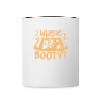Wo Ist Das Booty Piratenkostüm Piratenschiff - Tasse zweifarbig - Weiß/Schwarz - Vorne
