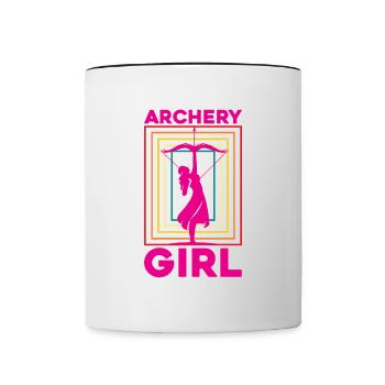 Archery Girls For Archery Lovers - Contrasting Mug - white/black - Front