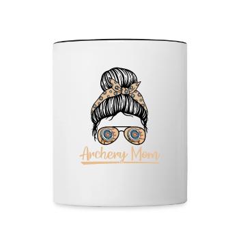 Archery mother for archery lovers - Contrasting Mug - white/black - Front