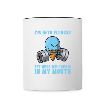 I'm into fitness-fit-ness-ice cream In My mouth - Contrasting Mug - white/black - Front