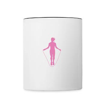 Juste une fille qui saute en sautant à la corde - Mug contrasté - blanc/noir - Devant