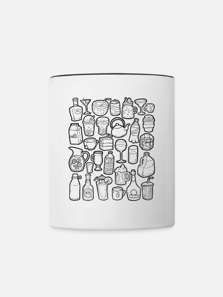 Getränke Doodle - Tasse zweifarbig - Weiß/Schwarz