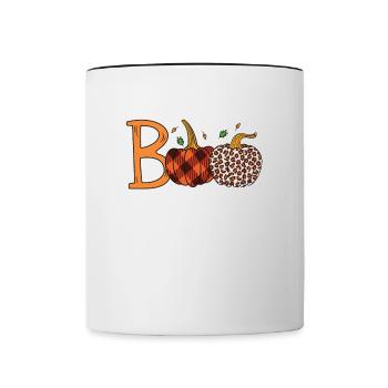Boo Pumpkin Halloween Costume Halloween Party - Mug contrasté - blanc/noir - Devant